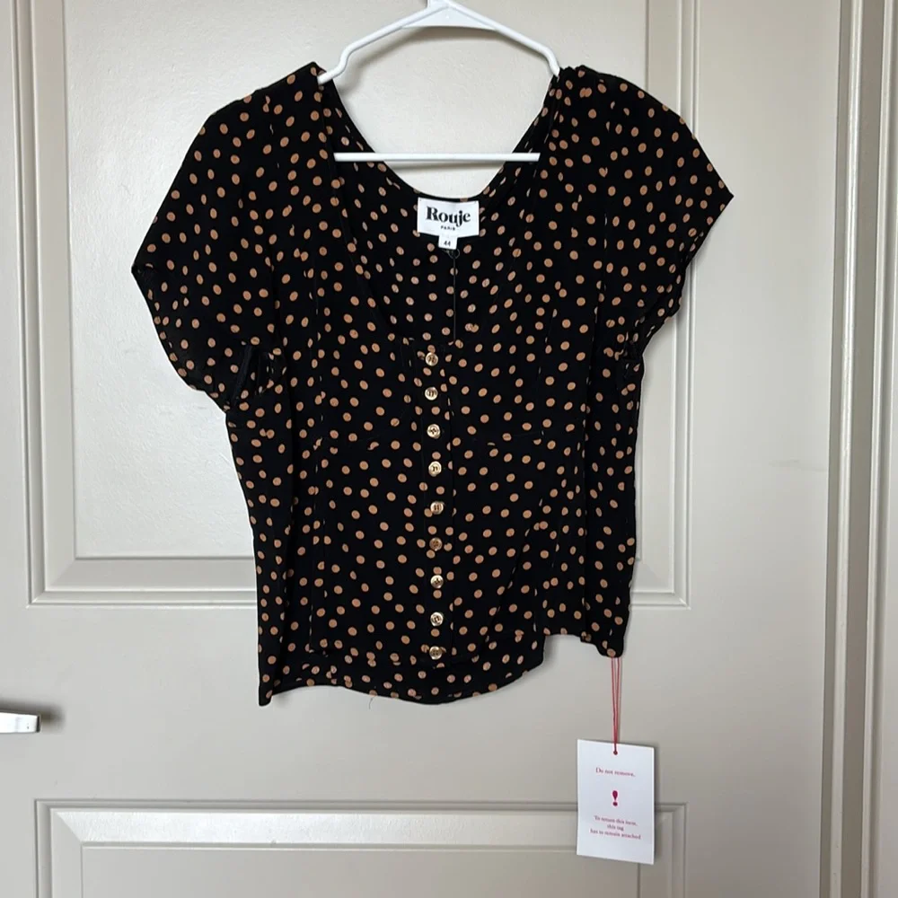 Rouje Polka Dot Women's Top Size 44 - Picture 2 of 10